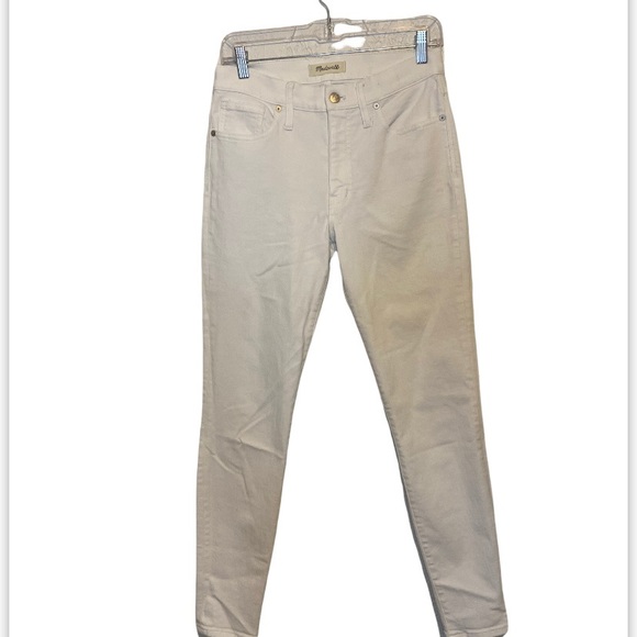 Madewell 9” Highrise Skinny Jeans in Pure White - Picture 2 of 7